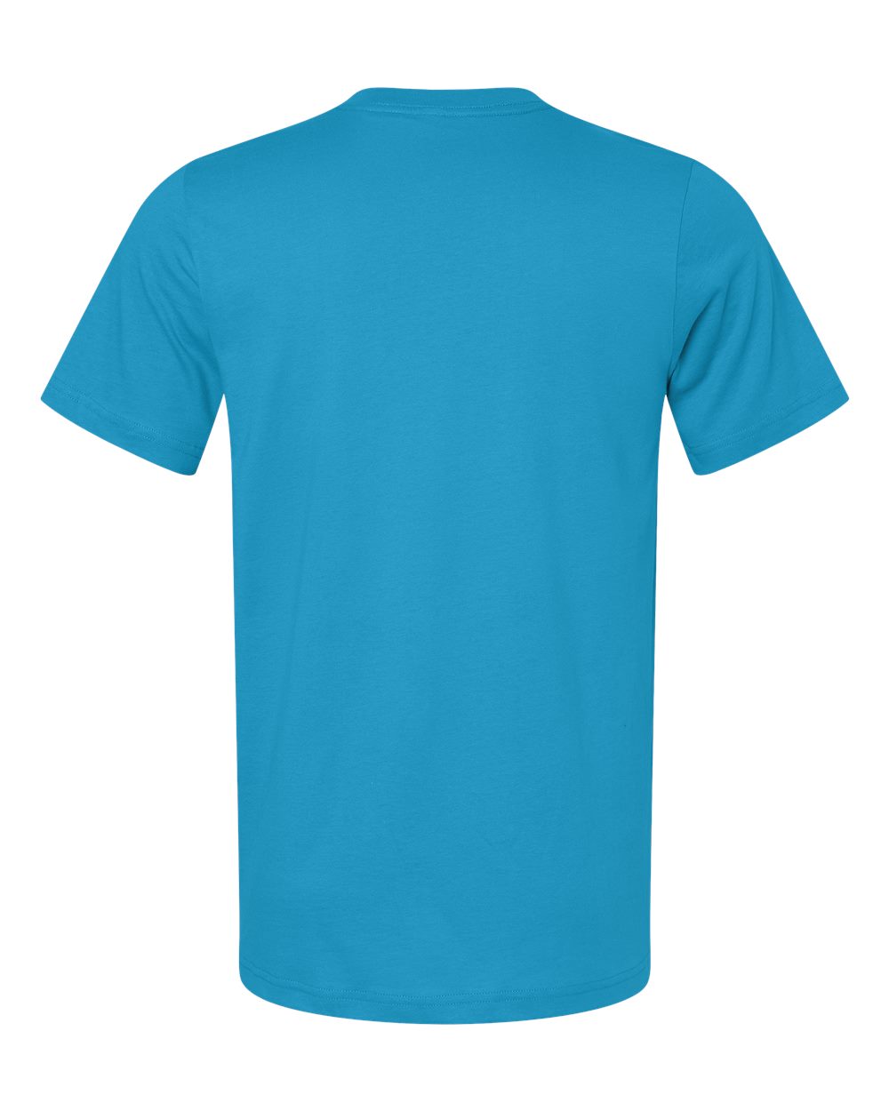 Back of BELLA+CANVAS ® Unisex Jersey Short Sleeve Tee. BC3001 in Aqua