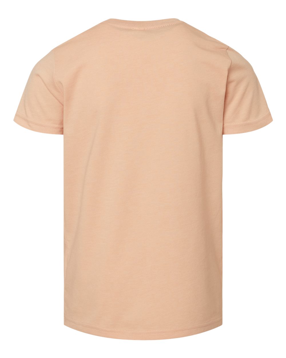 Back of BELLA+CANVAS® Youth Heather CVC Tee BC3001YCVC in Heather Peach