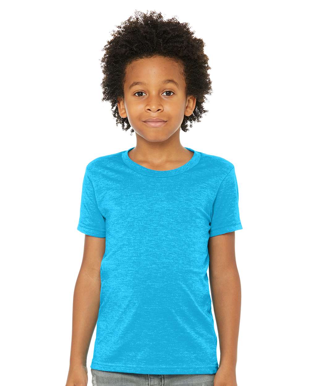BELLA+CANVAS® Youth Heather CVC Tee BC3001YCVC - Neon Blue