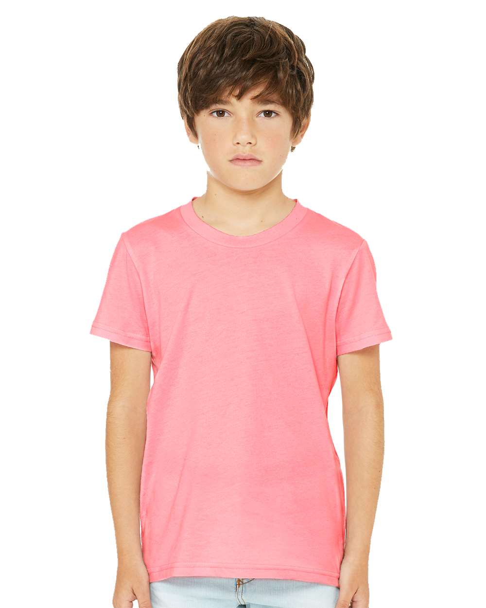 BELLA+CANVAS® Youth Heather CVC Tee BC3001YCVC - Neon Pink