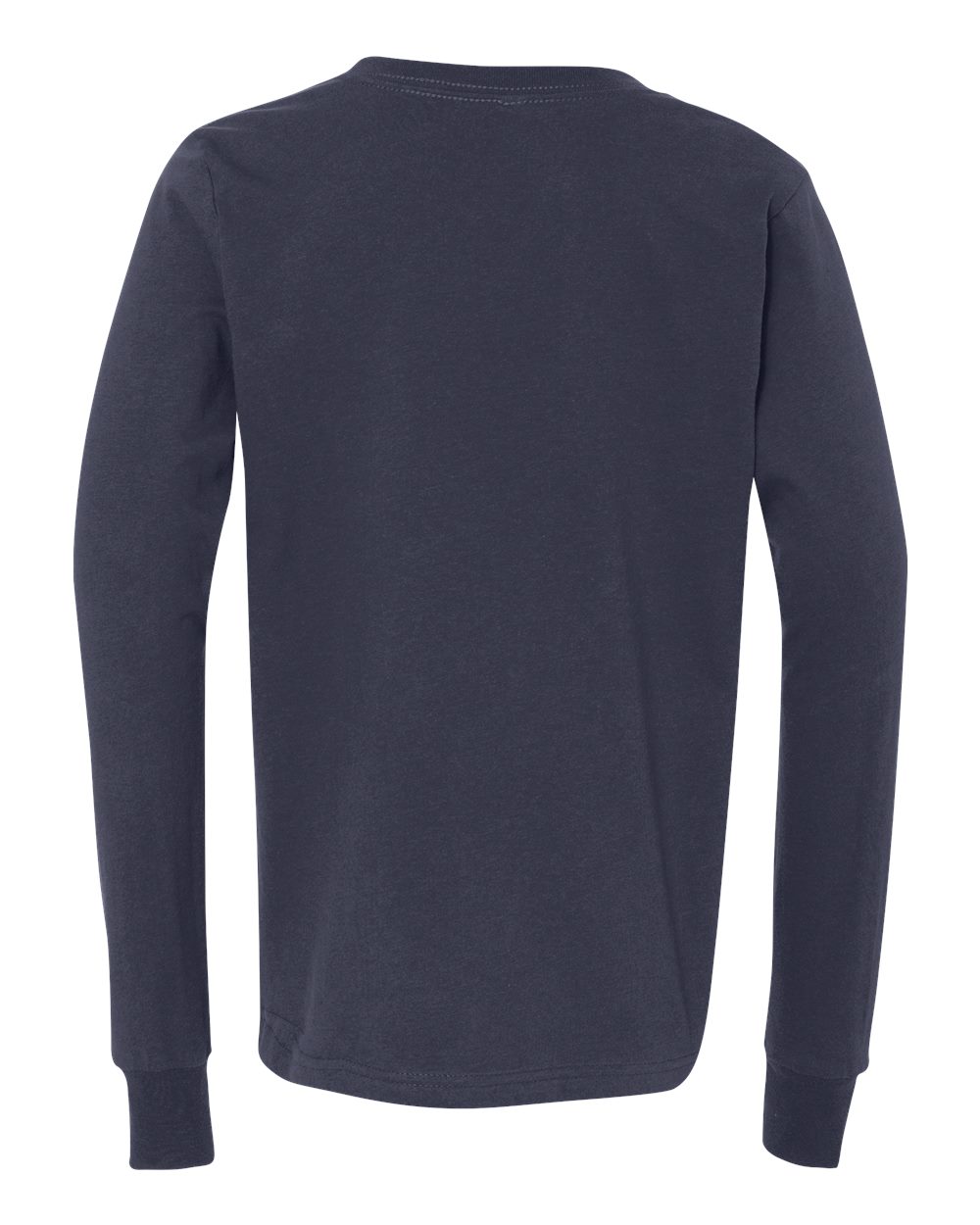 Back of BELLA+CANVAS ® Youth Jersey Long Sleeve Tee in Navy