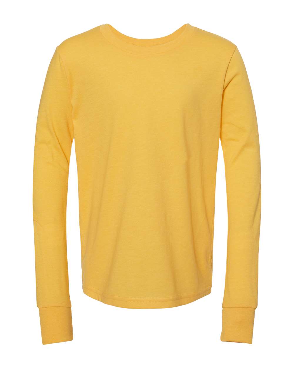 BELLA+CANVAS® Youth Heather CVC Long Sleeve Tee - Heather Yellow Gold