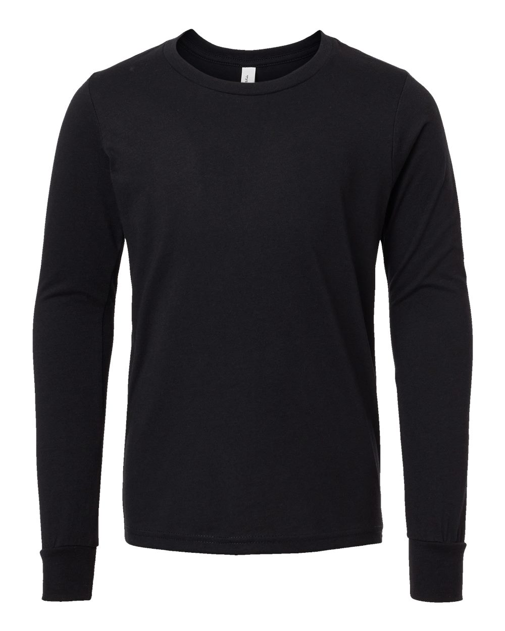 BELLA+CANVAS® Youth Heather CVC Long Sleeve Tee - Solid Black Blend
