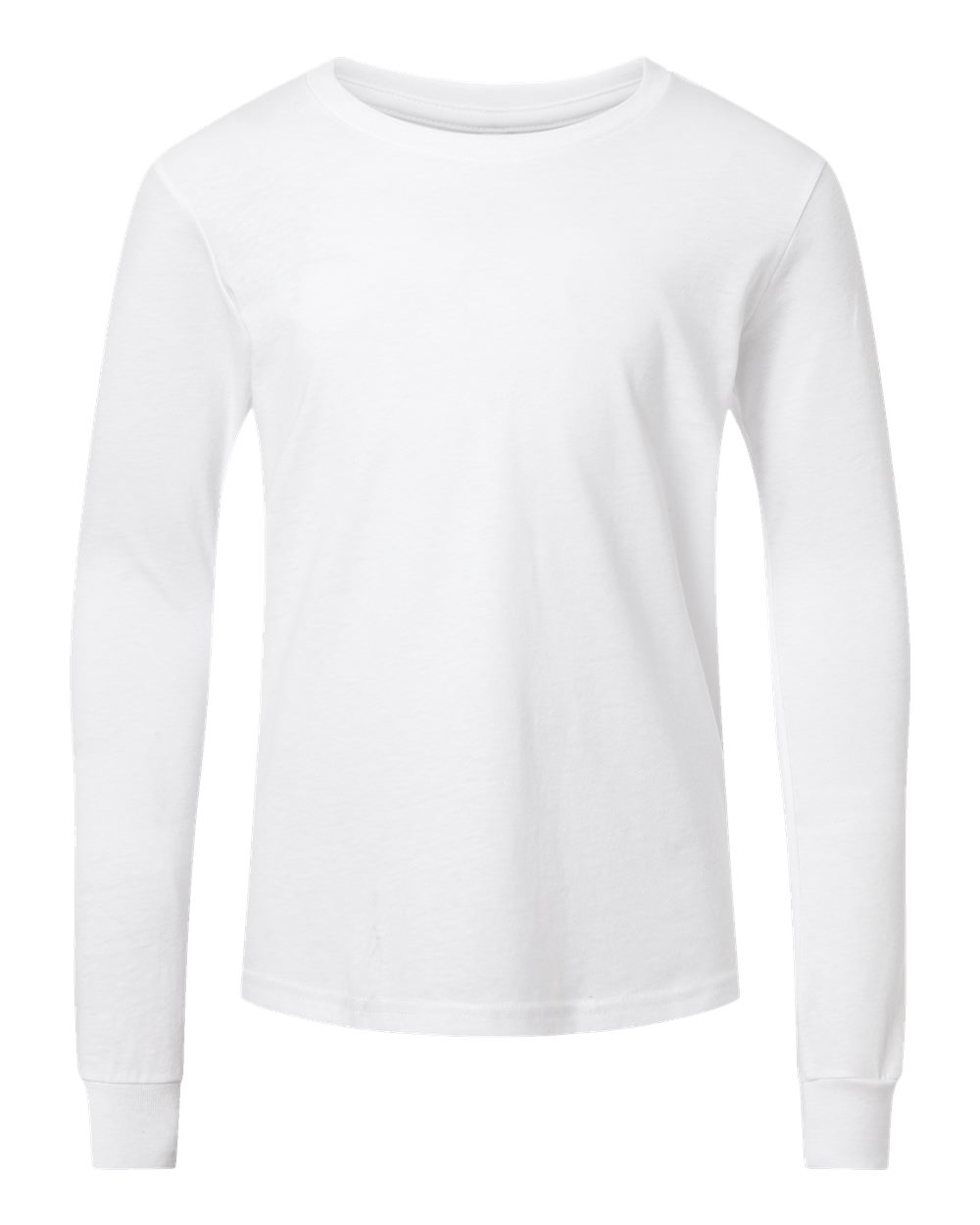 BELLA+CANVAS® Youth Heather CVC Long Sleeve Tee - Solid White Blend
