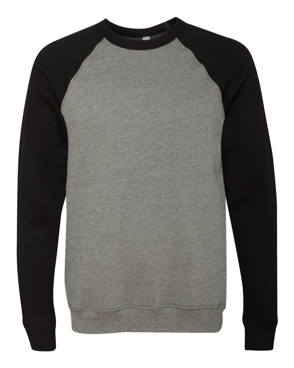 BELLA+CANVAS ® Unisex Sponge Fleece Raglan Sweatshirt. BC3901 - Deep Heather- Black