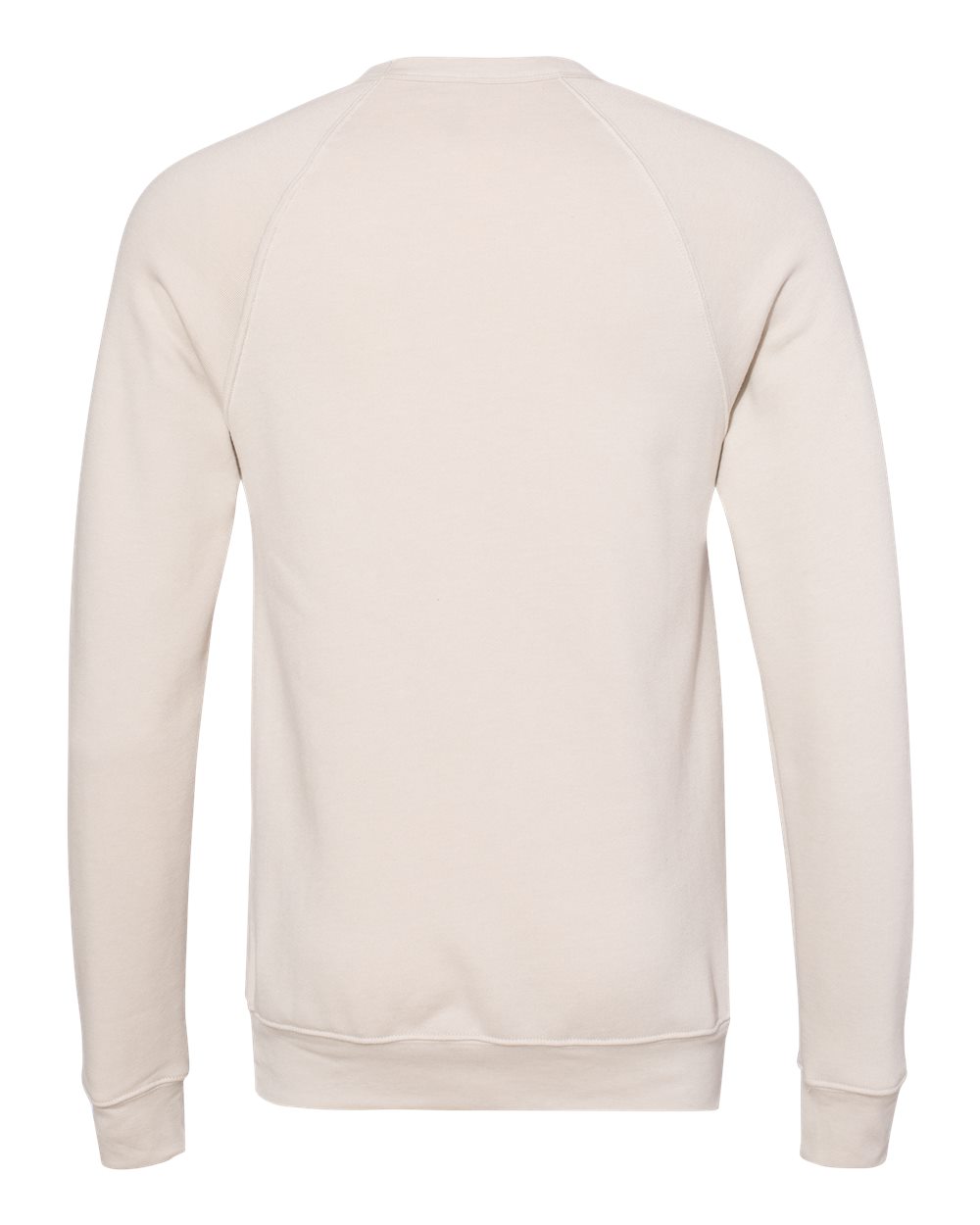 Back of BELLA+CANVAS ® Unisex Sponge Fleece Raglan Sweatshirt. BC3901 in Heather Dust