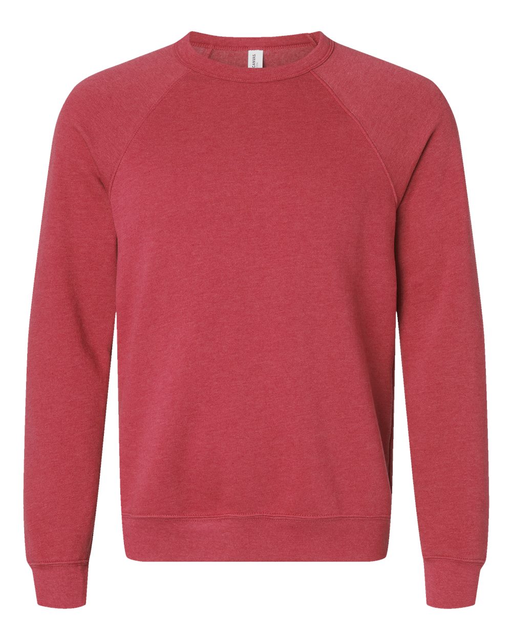 BELLA+CANVAS ® Unisex Sponge Fleece Raglan Sweatshirt. BC3901 - Heather Red