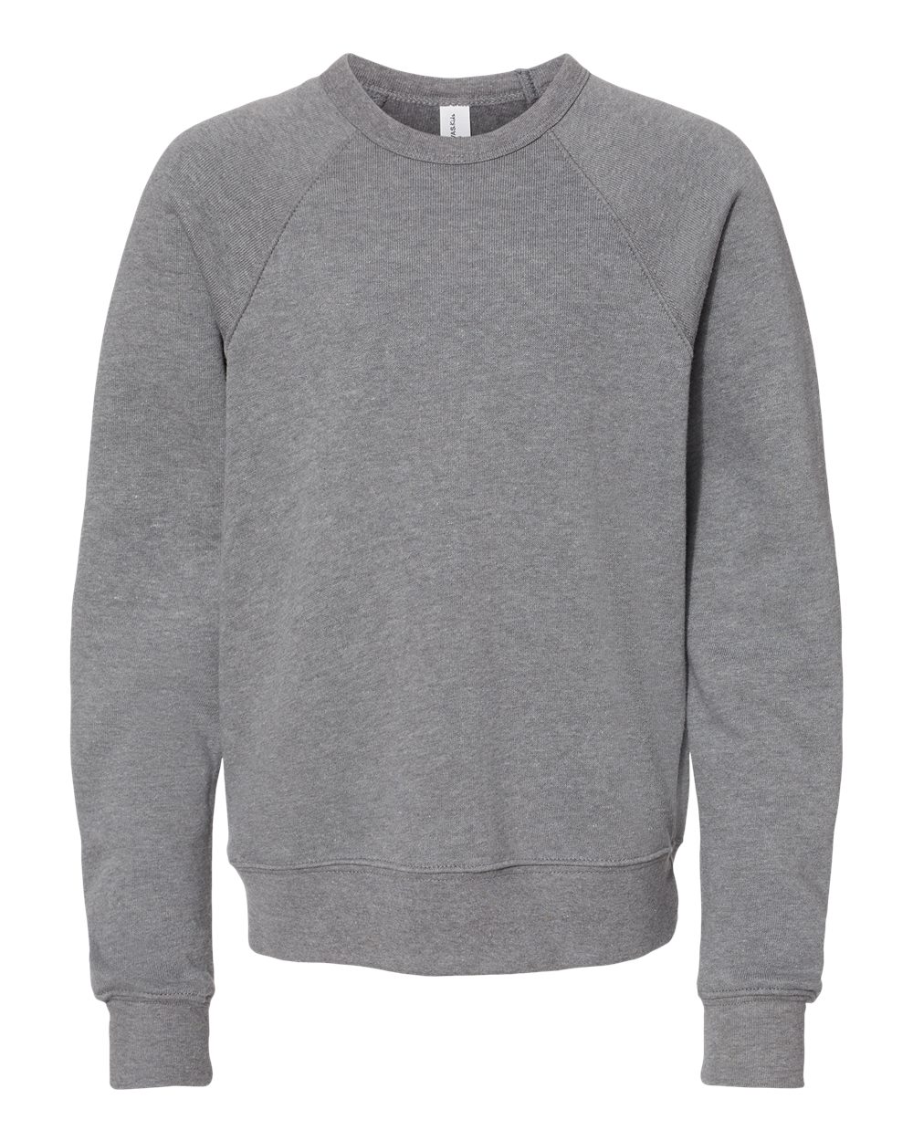 BELLA+CANVAS Youth Sponge Fleece Raglan Crewneck Sweatshirt BC3901Y - Deep Heather