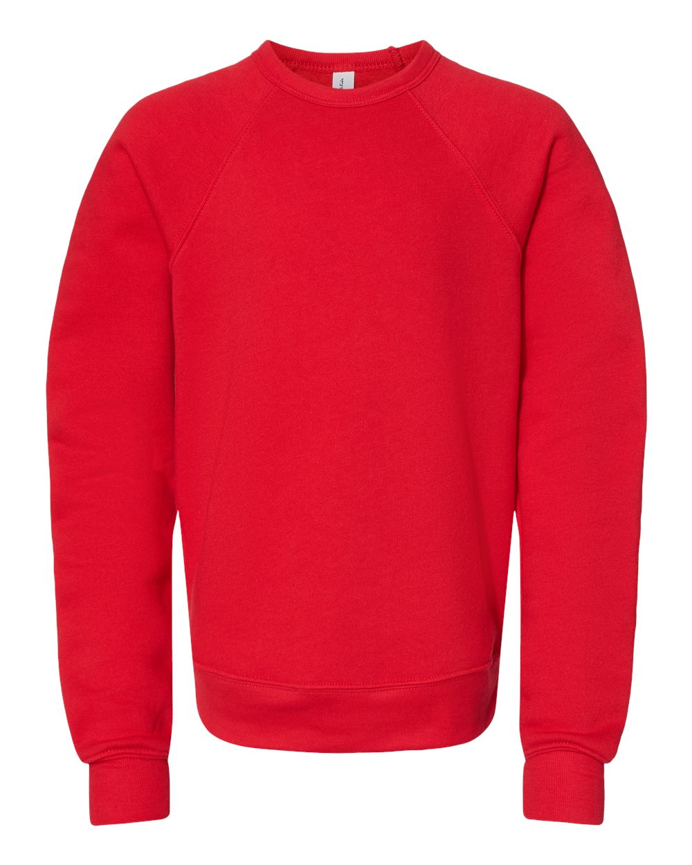 BELLA+CANVAS Youth Sponge Fleece Raglan Crewneck Sweatshirt BC3901Y - Red